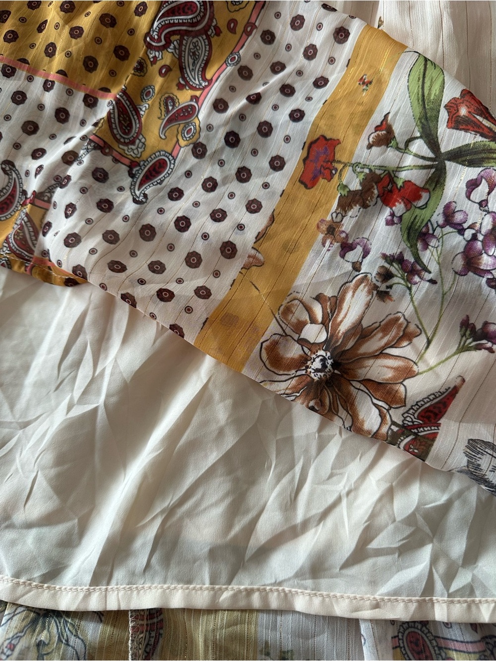Cottagecore Floral Boho Midi Maxi Dress Small Long Sleeve Tiered Lined Artsy - Picture 12 of 15